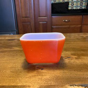Pyrex Vintage 1950s Primary Color Red Refrigerator Dish 501-B